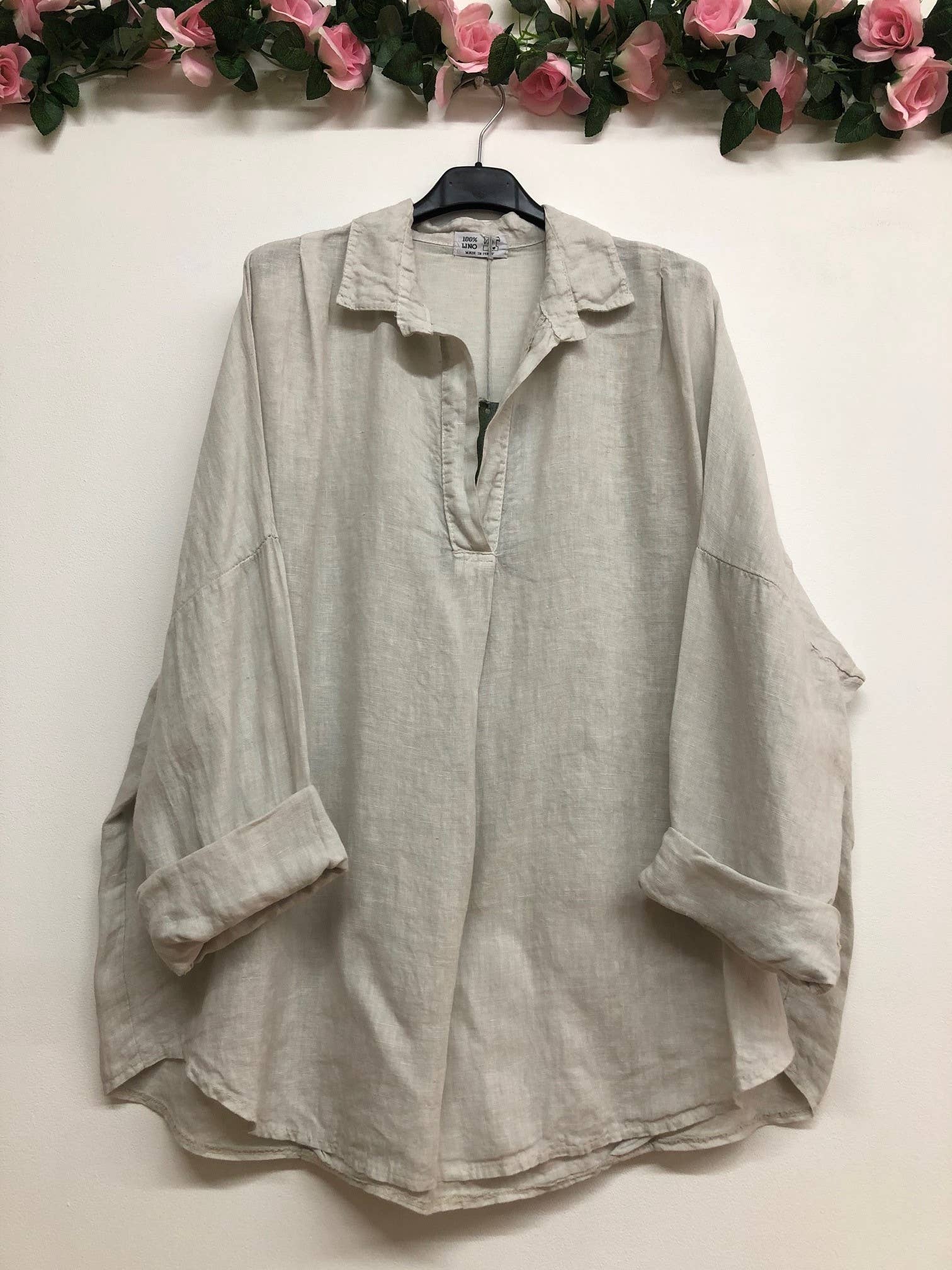 Blouse 688179 100% linen made in Italy