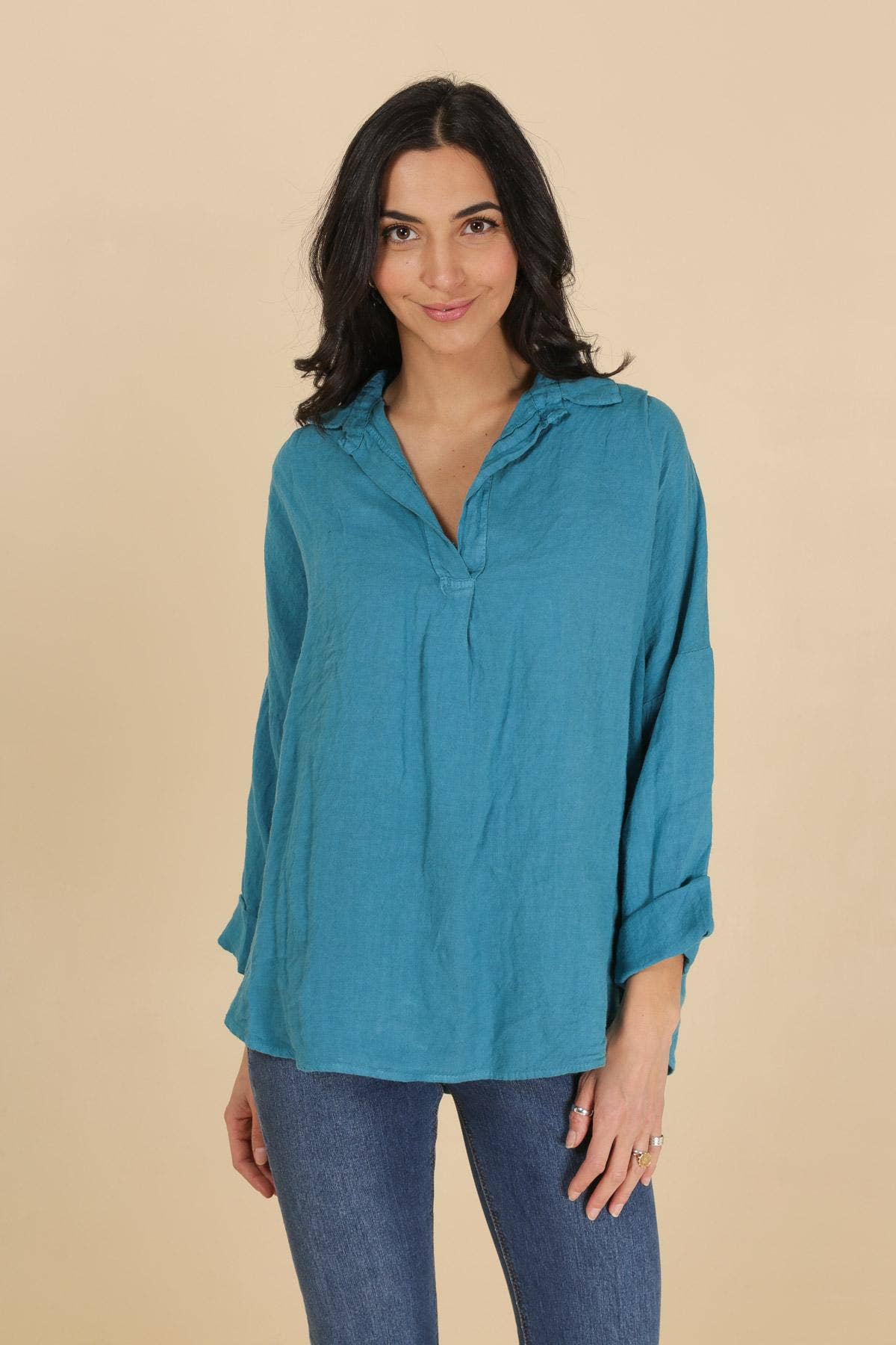 Blouse 688179 100% linen made in Italy
