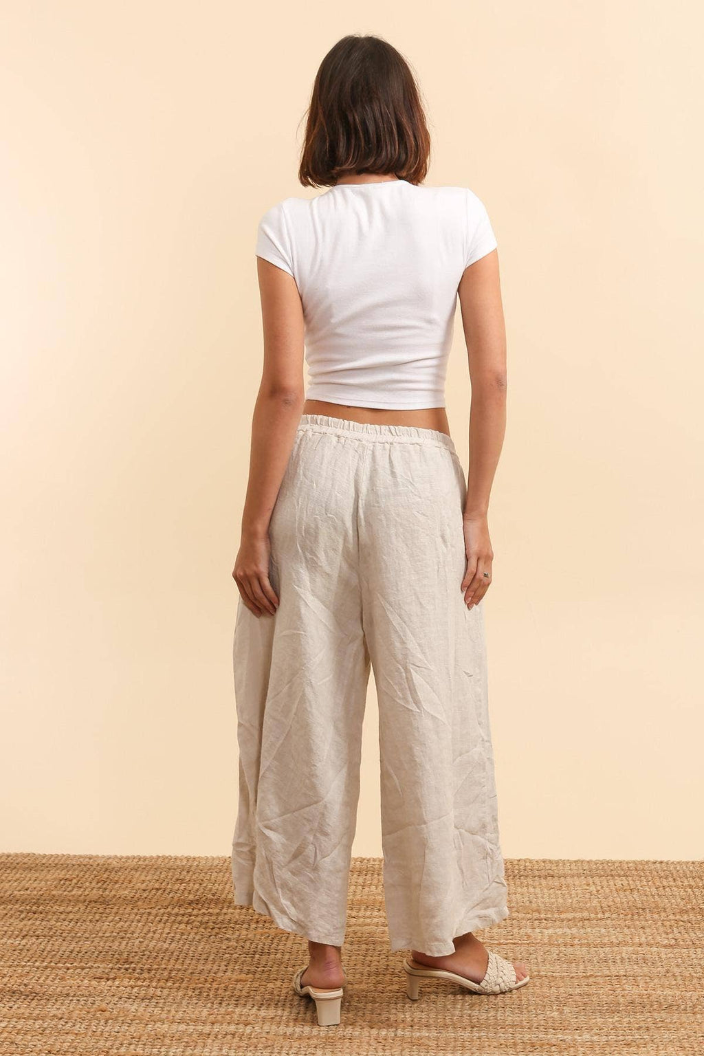 Linen trousers 6272 100% linen: White