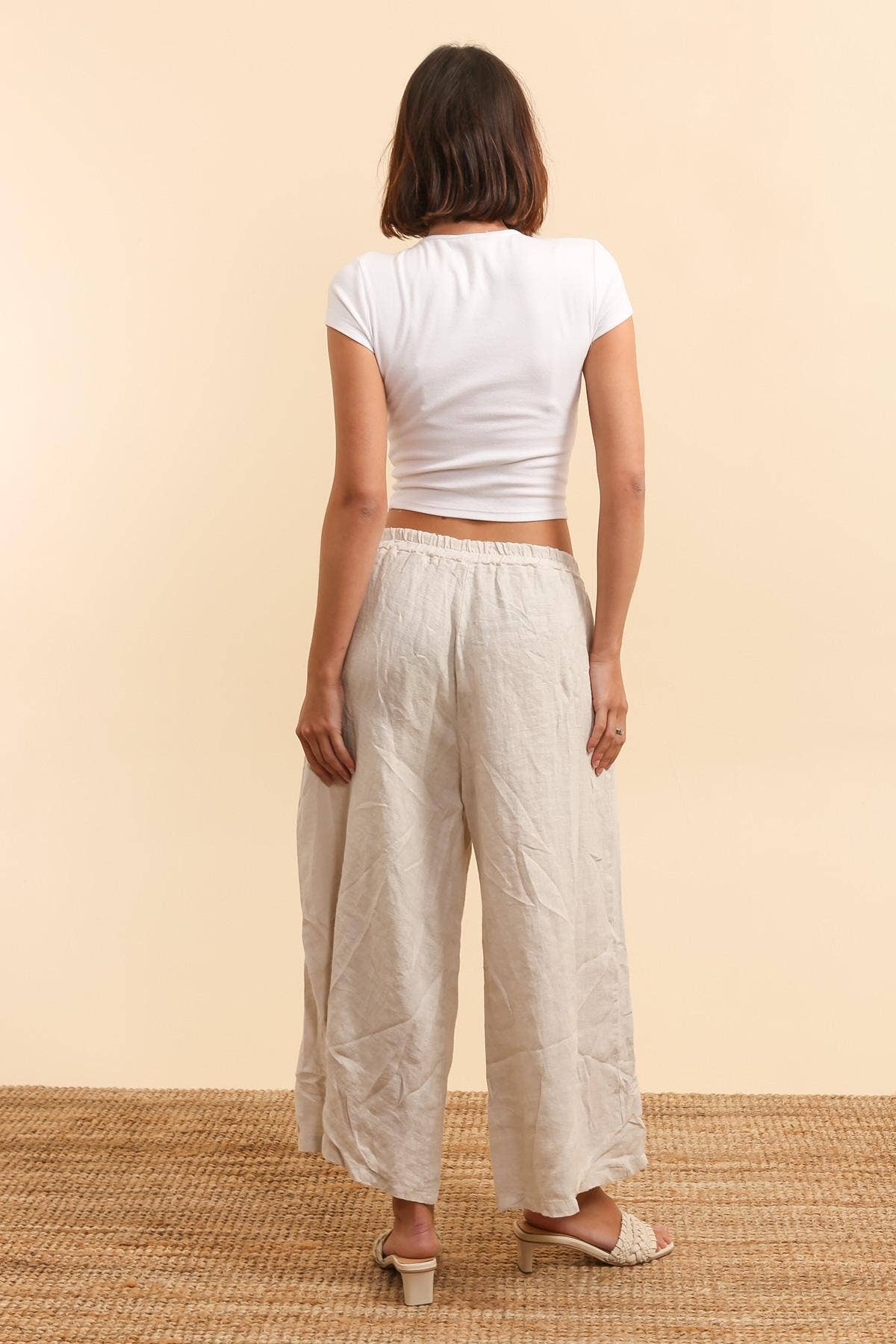 Linen trousers 6272 100% linen: White