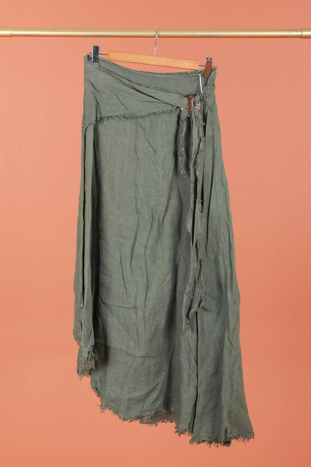 Linen skirt with drawstring 1013 100% linen