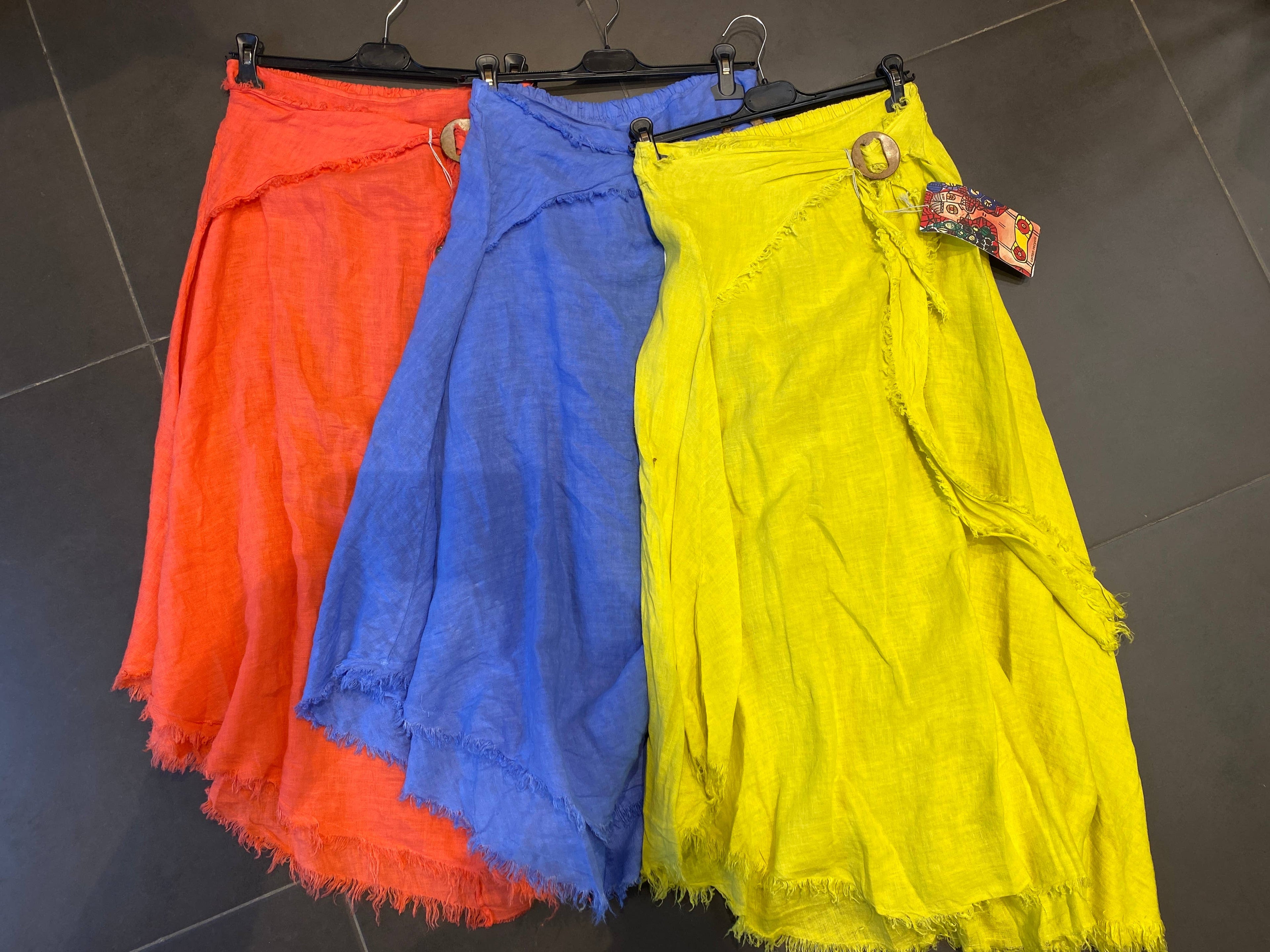 Linen skirt with drawstring 1013 100% linen