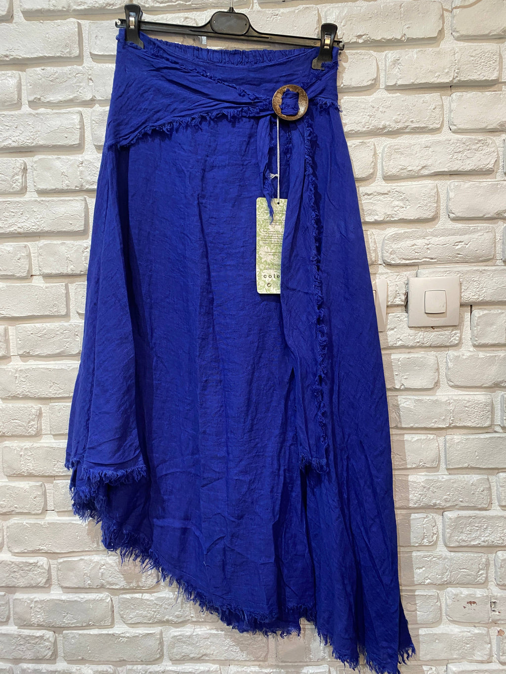 Linen skirt with drawstring 1013 100% linen