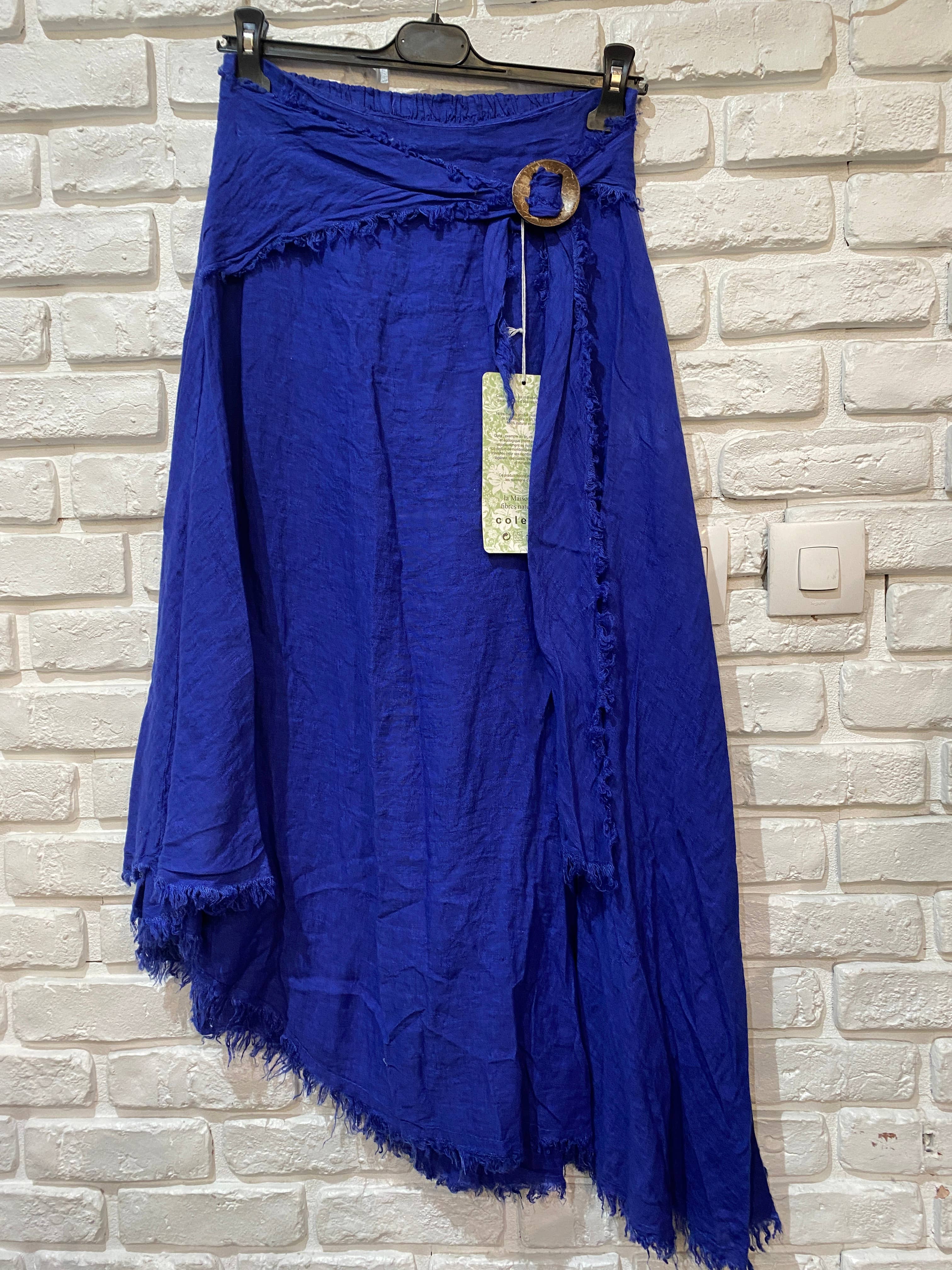 Linen skirt with drawstring 1013 100% linen