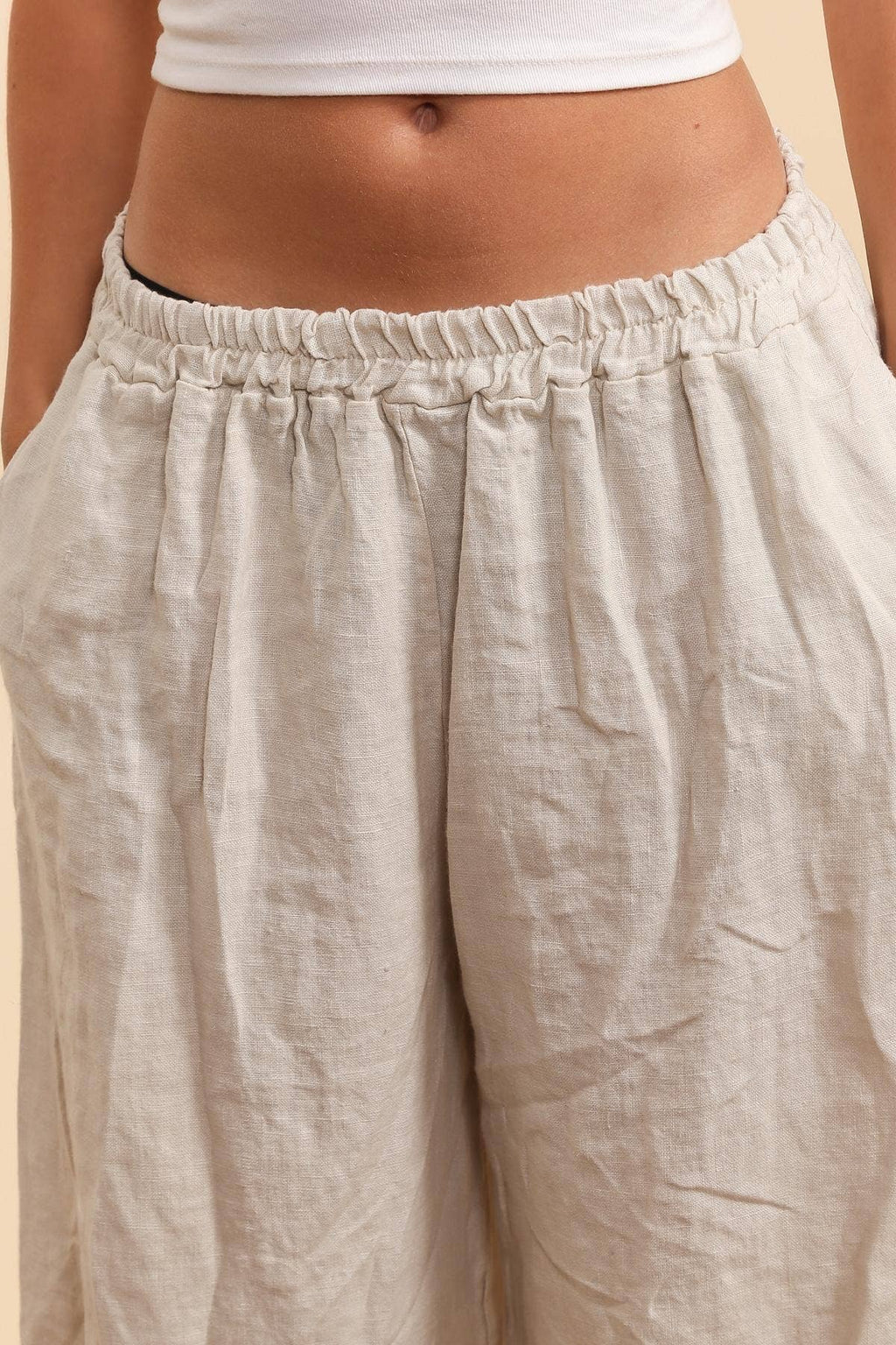 Linen trousers 6272 100% linen: White